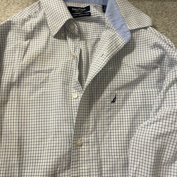 Men’s Nautical white striped long sleeve polo shirt like new size 15 1/2 32/33 - Picture 3 of 4